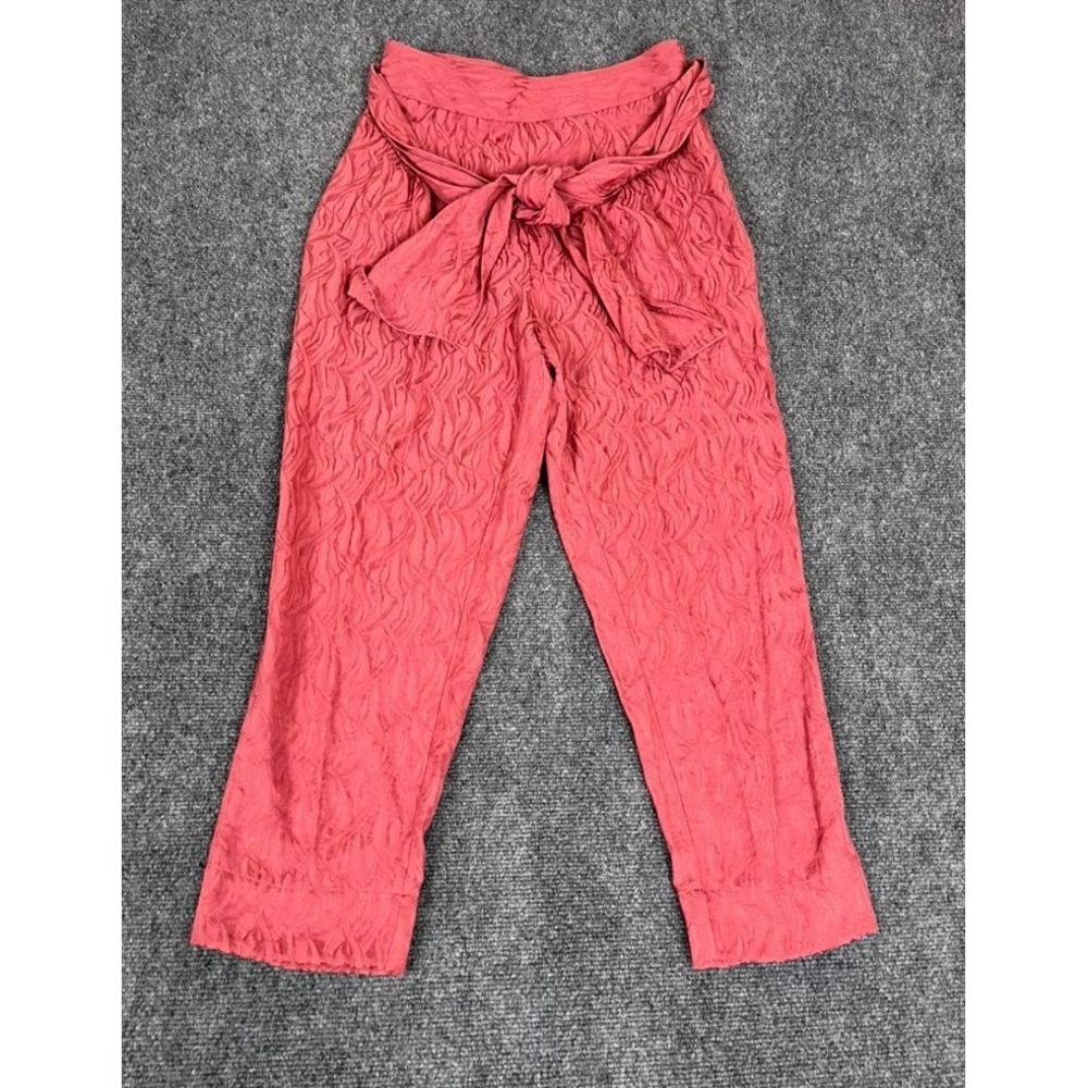 Anthropologie Ett:twa Pants Womens Rose Pink Aubade Tie Waist High Rise Size 2